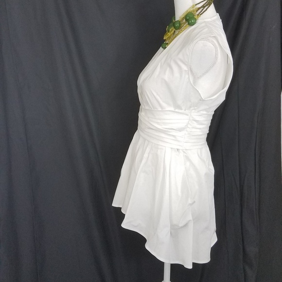 Banana Republic White High Low Top Size 4 New - Picture 3 of 8